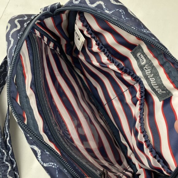 Lug Carousel Waves Navy Crossbody Belt Bag Nautical Quilted Travel RFID - Picture 10 of 15